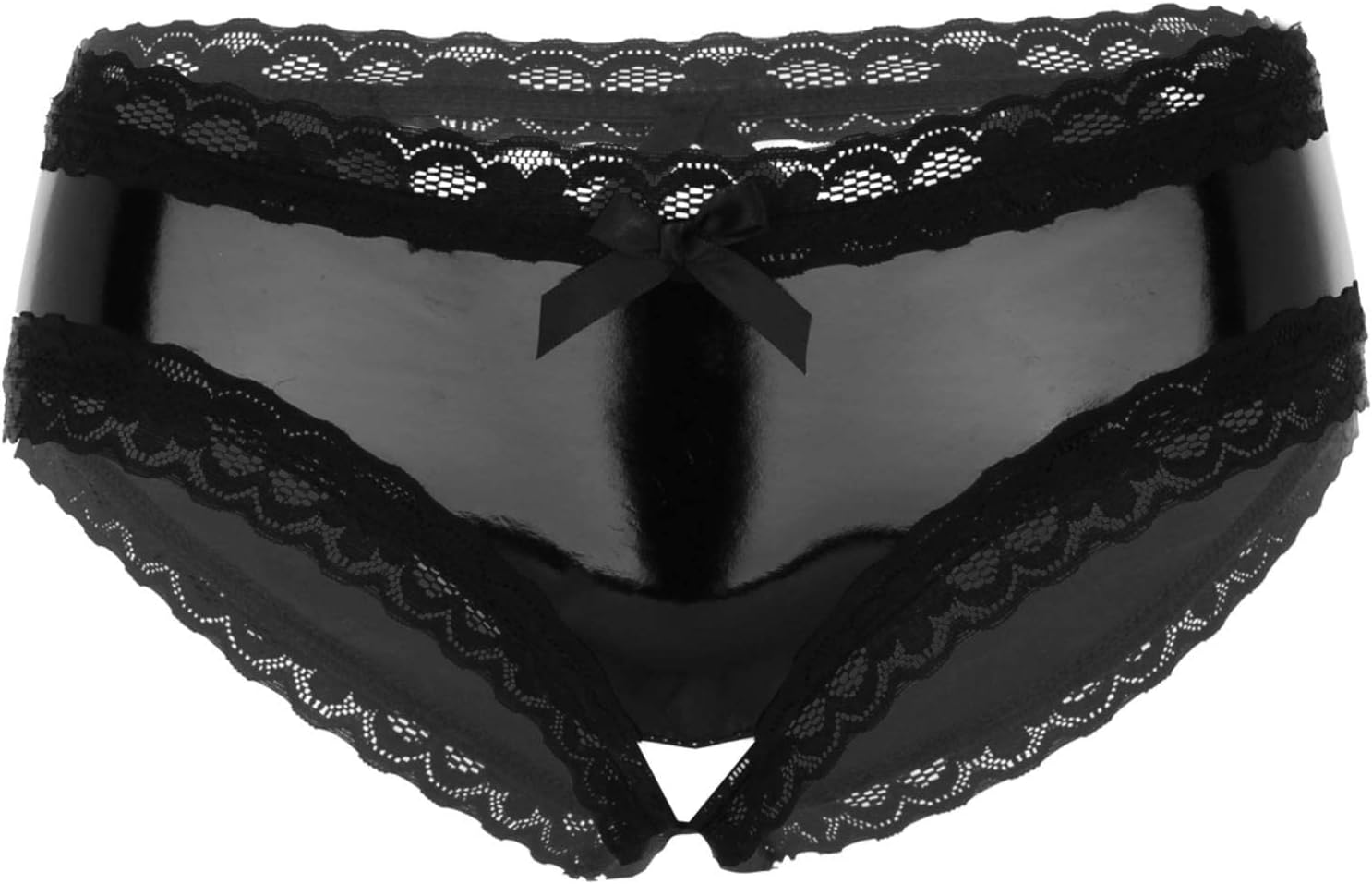 NC Womens Ladies Sexy Lingerie Panties Wetlook Leatherlatex Open Crotch P V C Crotchless Mini Briefs Shortsknickers Underwear