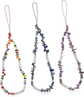 OKUMEYR 3 pçs corrente contas coloridas cristais contas cor contas telefone cordão pulseira acessórios bonito telefone charme telefone encantos telefone charme telefone pulseira telefone charme alça contas telefone alça documentos telefone celular, Medium, Couro sintético, Sem Pedra Preciosa