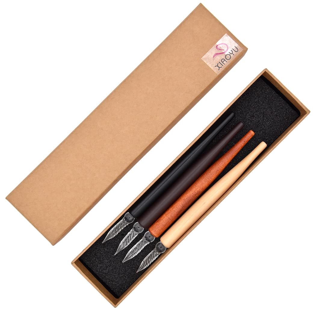 Penna A Immersione In Vetro Stile Bambù - Pennino In Cristallo Per Calligrafia, Scrittura Artistica E Regali Eleganti - Foto 3