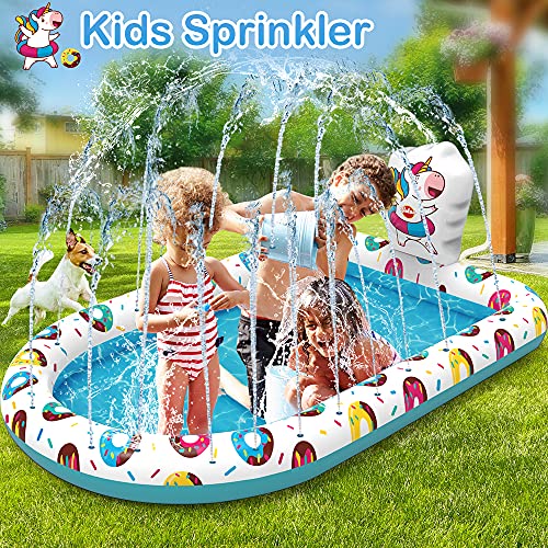 VATOS Splash Pad Sprinkler kinderbadje speelmat 170 x 115 cm waterspeelmat waterspeelgoed voor kinderen tuin outdoor… - Image 3