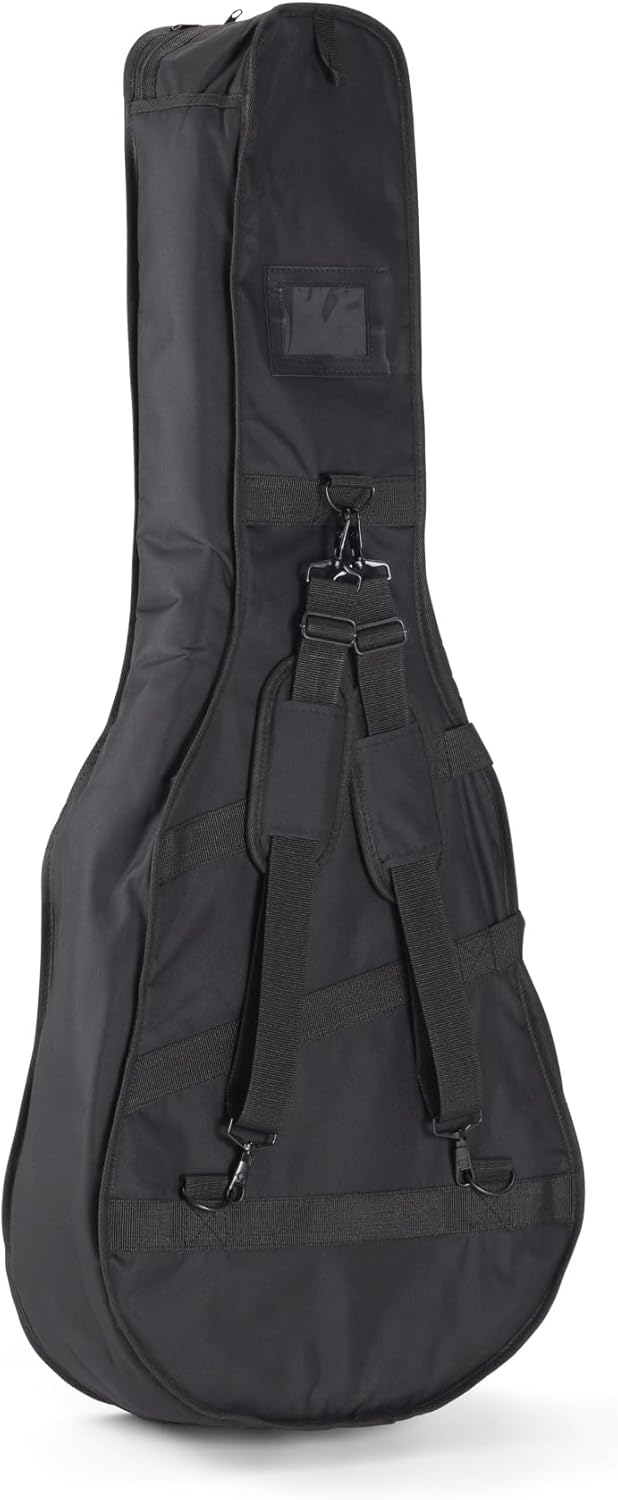 OnStage GBA4550 Economy Acoustic Guitar Bag (Soft Case, Instrument Protection, Storage, Transportation, Carrying Handle, Pocket, Adjustable Straps, Two-Pull Zipper, 600D Nylon, Foam Padded, Gig Bag)