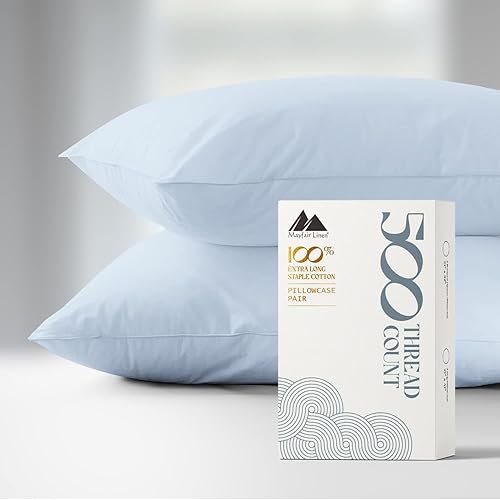 Miniatura 52 de Mayfair Linen 100% Cotton King Size Pillow Cases Set of 2-500 Thread Count Pillow Cases King Size Set of 2 (Dark Grey), Luxuriously Soft Hotel