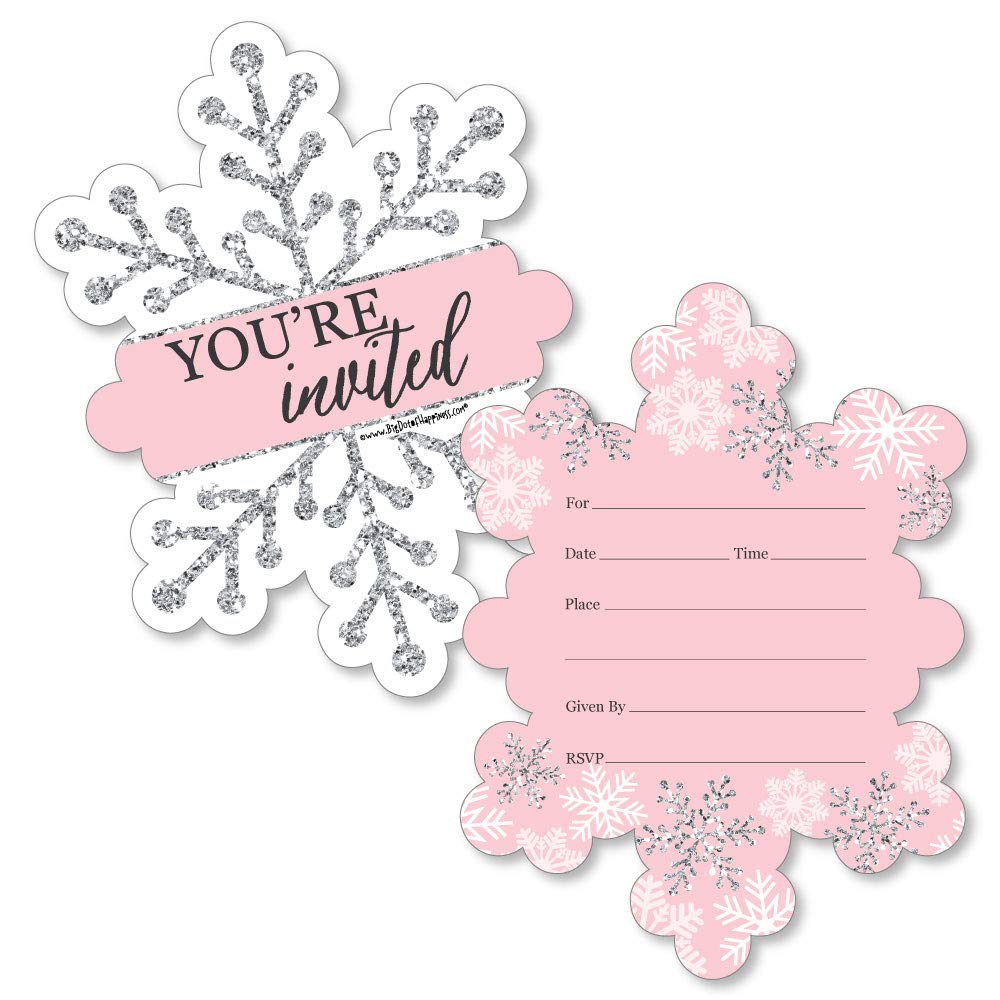 Big Dot Of Happiness Süßigkeiten-Boxen – Pink Winter Wonderland Mit Schneeflocken, Set Mit 12 Stück