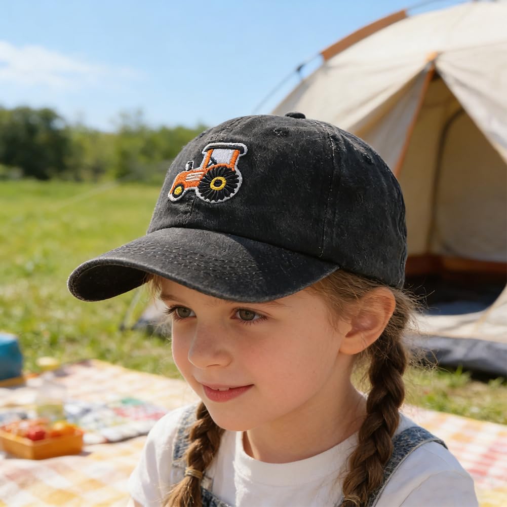 Gorra de BéIsbol Tractor ExcavatorTractor Gorras Beisbol Ajustable Sombrero con Visera de Verano, Deportivo Cap Casual de Algodón para Infantil
