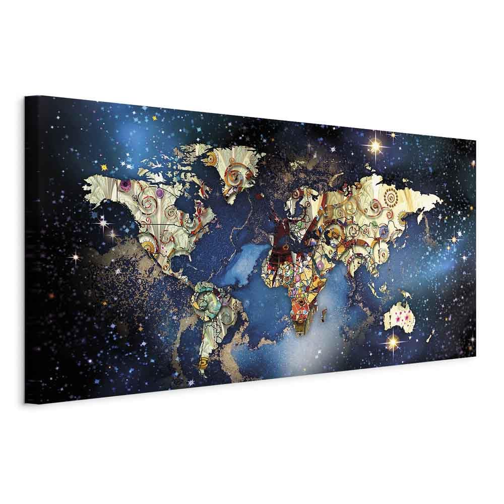 murando - Quadro Moderno per Soggiorno, Mappa del Mondo, 140x70 cm