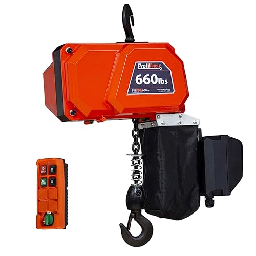 Prowinch Mini polipasto eléctrico de cadena de 661.4lbs G80 grado cadena 10 pies elevación 9.8ft 110 V 120 V control inalámbrico grúa gancho montaje