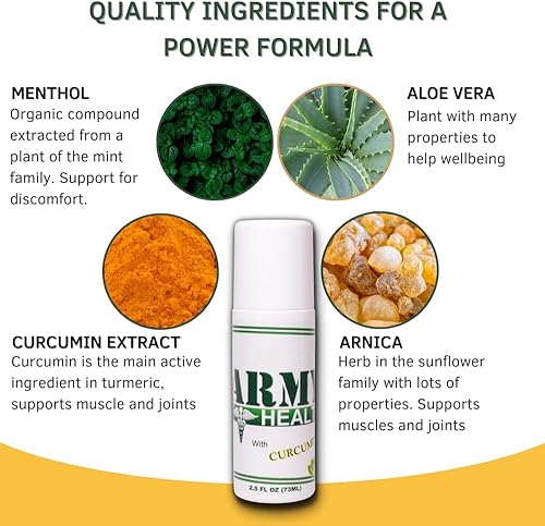 Miniatura 2 de Roll On Curcumina de cúrcuma 100% natural, analgésico, inflamación, dolor de cabeza, dolor de espalda, dolor articular y muscular, 2.5 onzas