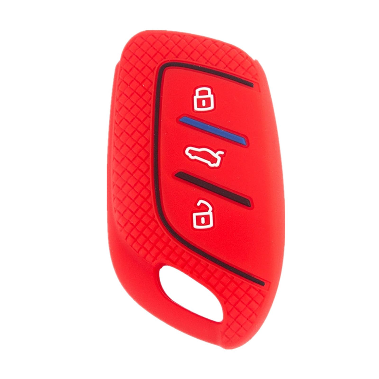 Honeycomb Pattern Silicon Car Key Cover Cases for Roewe RX3 RX8 ERX5 RX5 I6 I5 MG4 MG5 MG6 MG ZS EV HS EHS ZX GT 3 Buttons (Red)