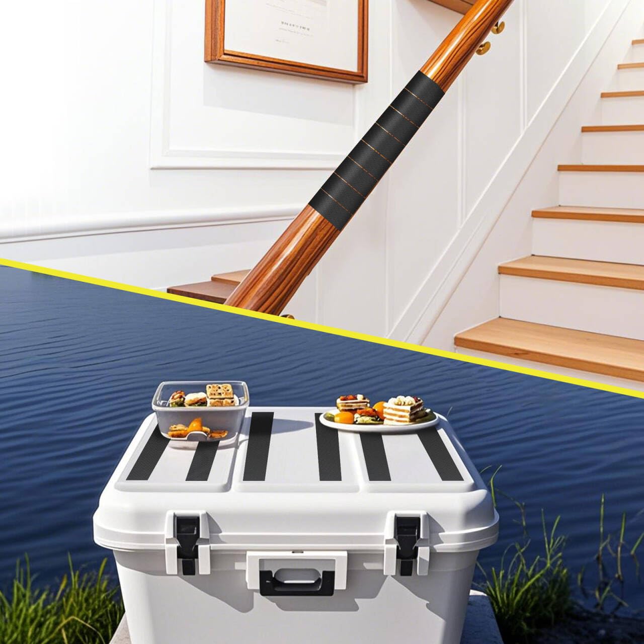 Rubber Grip Tape, 1In x 16.5Ft Ultra Strong Waterproof Anti Slip Tape with Textured Adhesive for DIY Tools & Gadgets, Customizable for Enhanced Comfort & Safety (Black) - Image 2