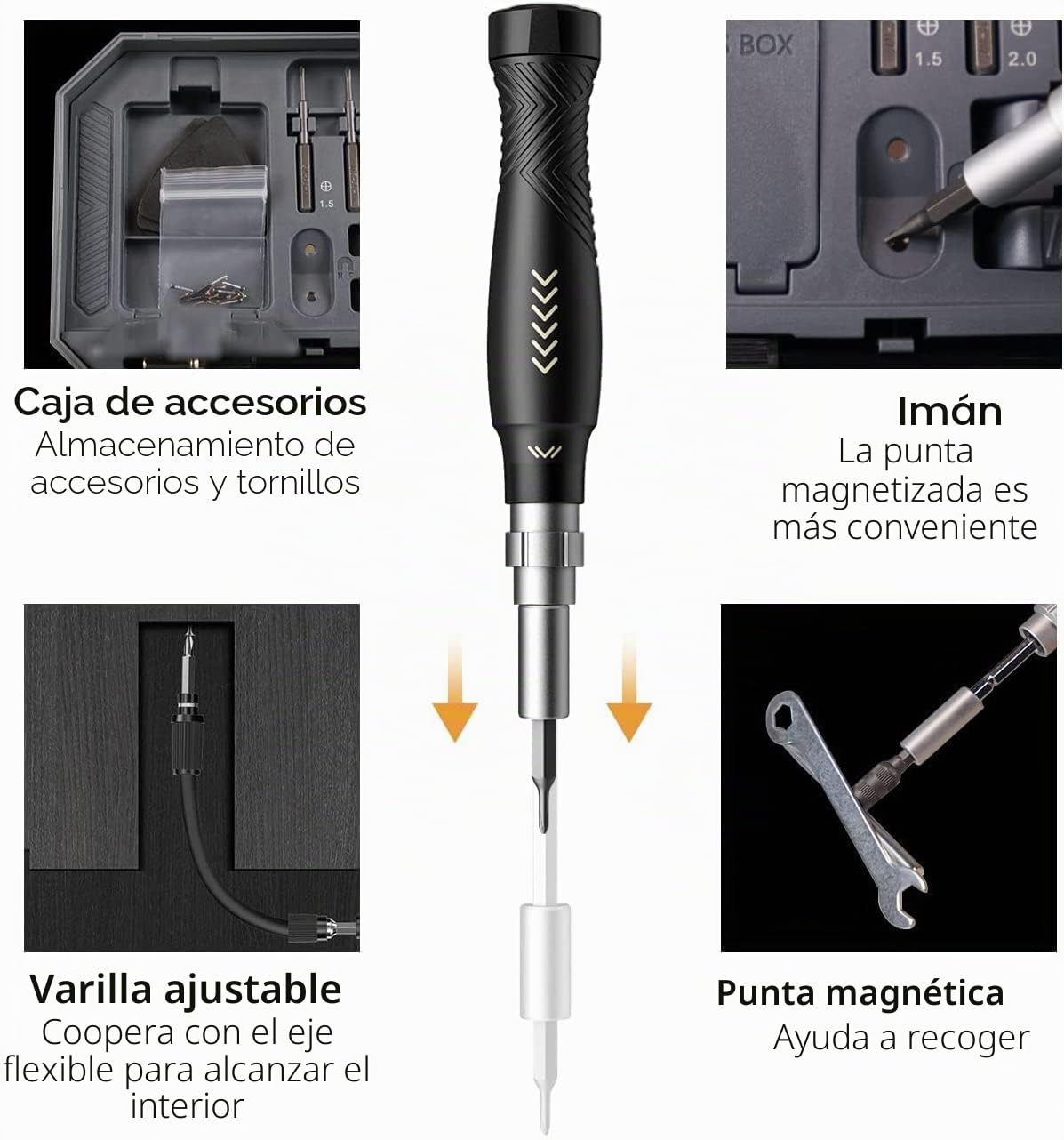 JAKEMY Juego Destornilladores Precisión 164 en 1, Kit de Herramientas Reparación Profesionales Destornilladores Magnéticos T5 T6 Torx