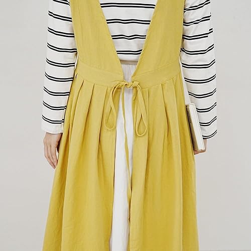 Miniatura 3 de Delantal de algodón para mujer, delantal de cocina, delantal de cocina, delantales de chef artísticos para pintura de jardinería