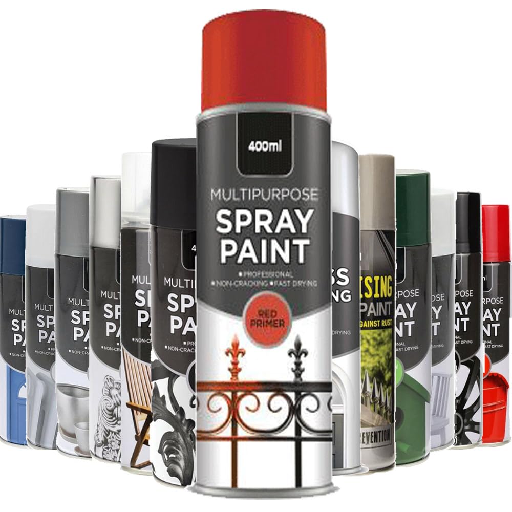 AlezyB - 1 x Multipurpose Red Primer Spray Paint 400ml Excellent Coverage, Quick & Fast Drying for interior & exterior Multipurpose Spray for Metal | Plastic | Wood | Glass.