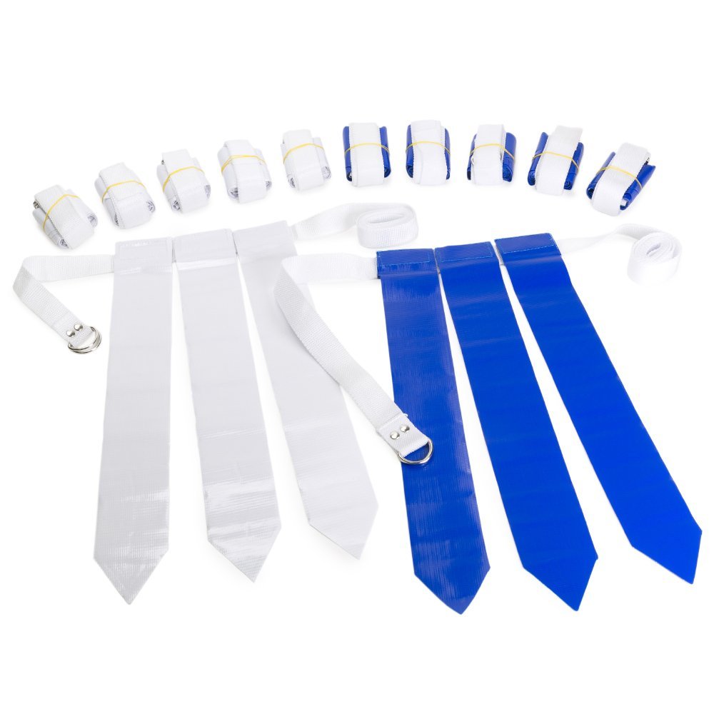 WYZworks Flag Football Set - 12 Belts, 18 Blue Flags & 18 White Flags