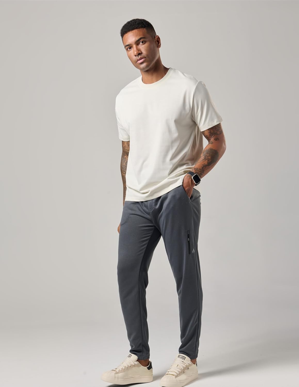 Liberty Pro 2 Pack: Men’s Joggers for Shorter Men - 29" Inseam Sweatpants with Zip Pockets, Regular Fit Tapered Workout Pants - Image 5