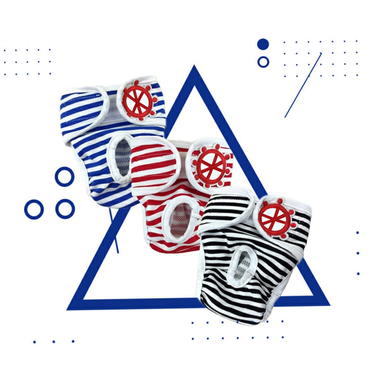 GALPADA Adjustable Stripe Pattern Pet Safety Pants for Female Dogs Comfortable Dog Diapers for Menstruation Breathable Sanitary Pants Protects Floors Furnishings Red XXL