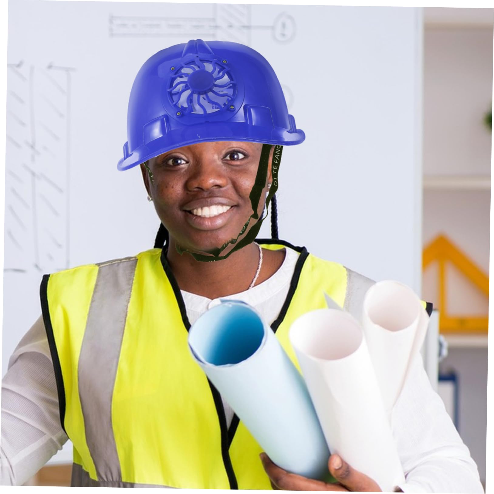 Casco Sicurezza con Ventilatore Solare Protezione e Raffreddamento per Lavori Esterni Resistente e Traspirante Accessorio per Attività