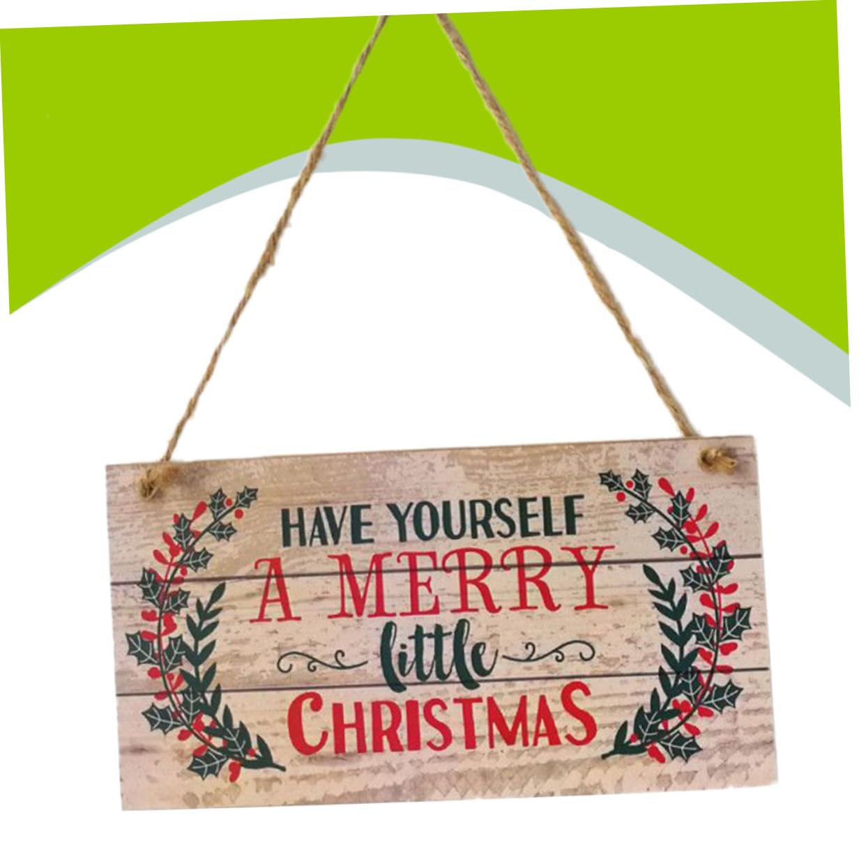 Adorno Colgante Navideño De Madera 20x10x0,5 Cm Decoración Navideña Para Puertas Rústico Para Hogar Fiestas Decoración Para Colgar