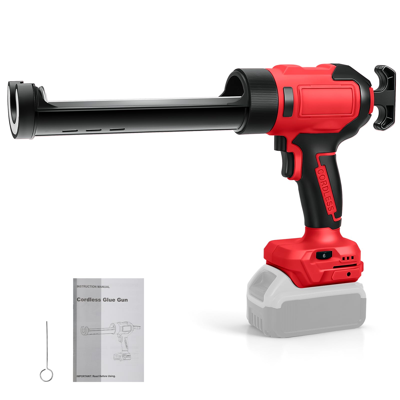 Pistola Selladora Inalámbrica para Milwaukee 18V (sin Batería) | Pistola de Calafateo Eléctrica, 6 Velocidades Ajustables, Pantalla Digital y Luz LED, para Rellenar y Sellar