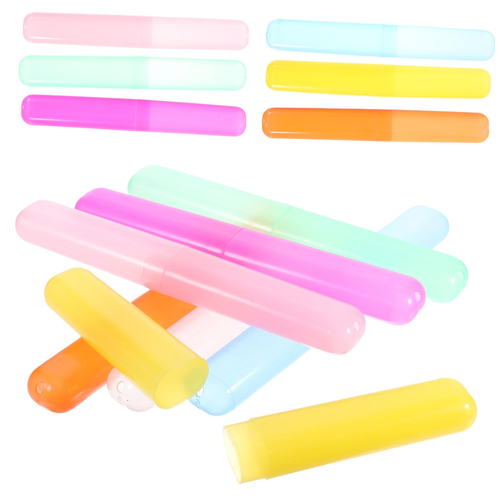 ABOOFAN 14pcs Toothbrushes Tooth Paste Business Toothpaste Container Toothbrush Container Toothbrush Storage Holder Toothbrush Case Plastic Travel Toothbrush Holder Box Equipment, 19X2.7X2.7CM
