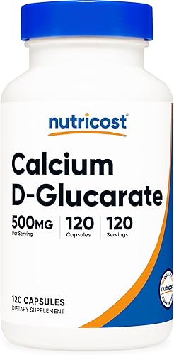 Nutricost D-glucarato de calcio 500 mg, 120 cápsulas - Sin gluten, sin OMG, apto para vegetarianos