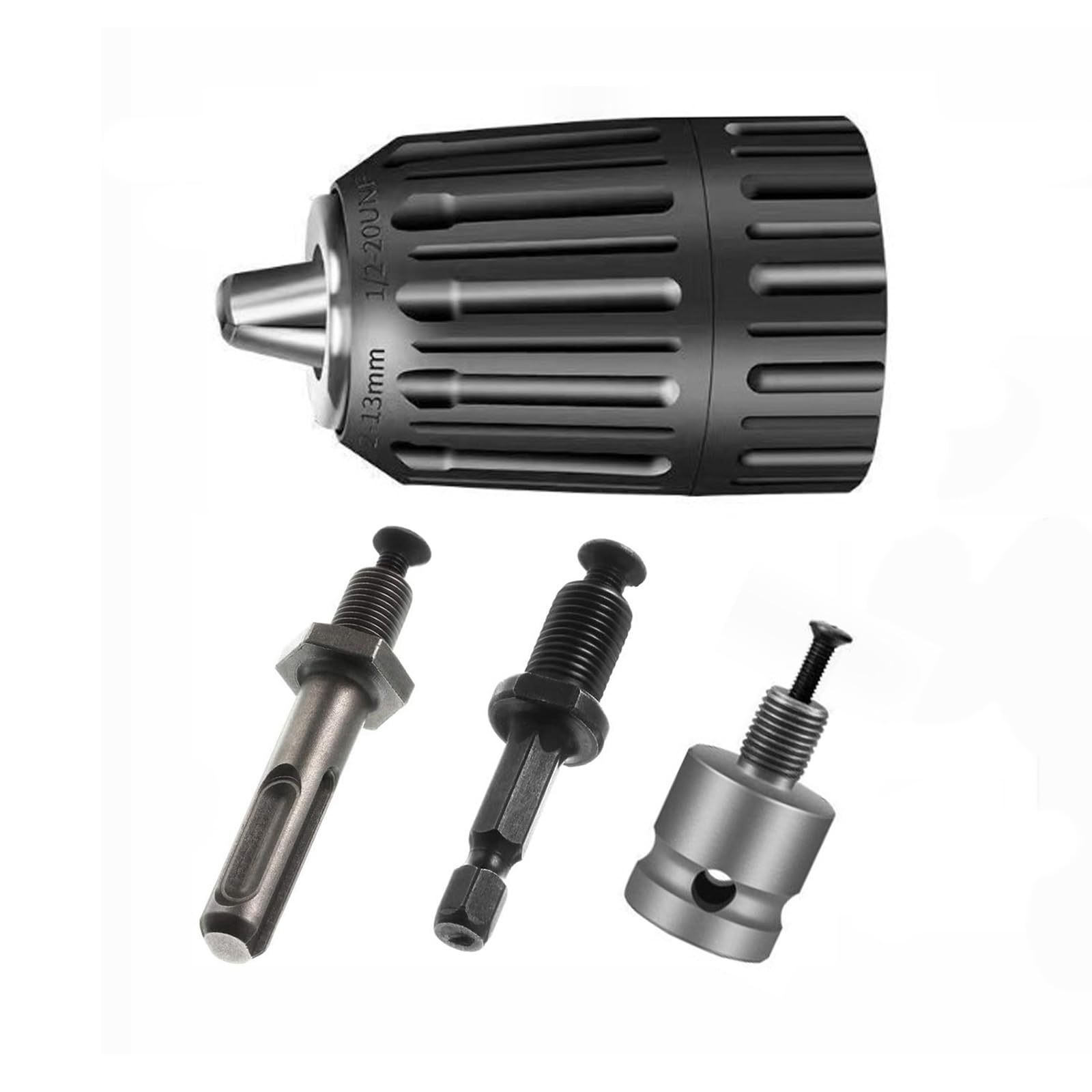 HOTCKB 2-13mm Keyless Drill Chuck 1/2-20UNF Hand Drill Chuck Adapter