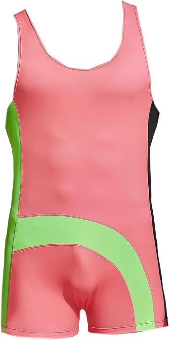 cloudmall Mens Wrestling Singlets Sexy One Piece Leotard Sleeveless Lingerie Bodysuit Briefs
