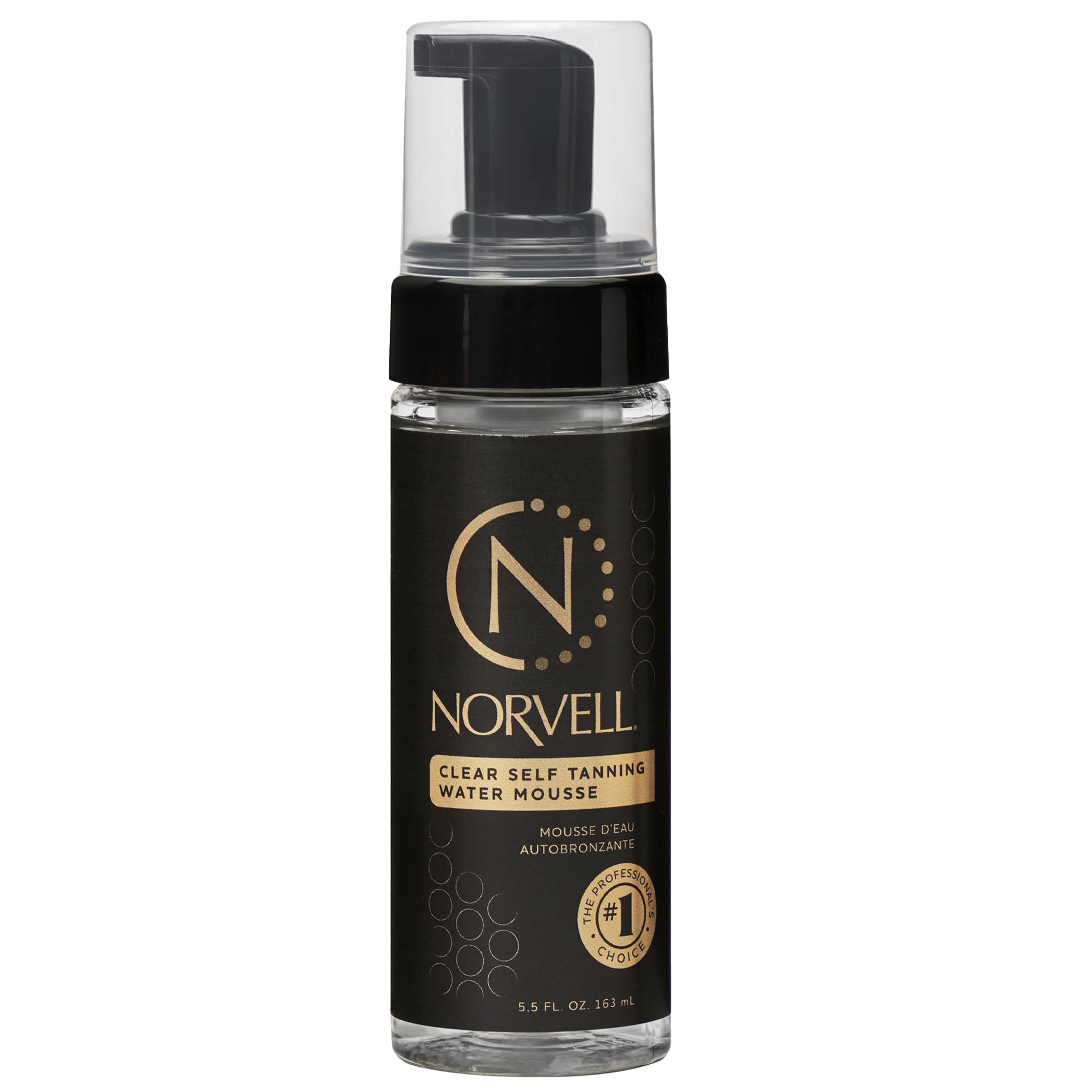 Norvell Essentials Clear Self Tanner Water Mousse 5.8 fl oz Raspberry Almond – Lightweight Self Tanning Foam for Streak Free Natural Fake Tan, Body Bronzer with Vitamin C & E