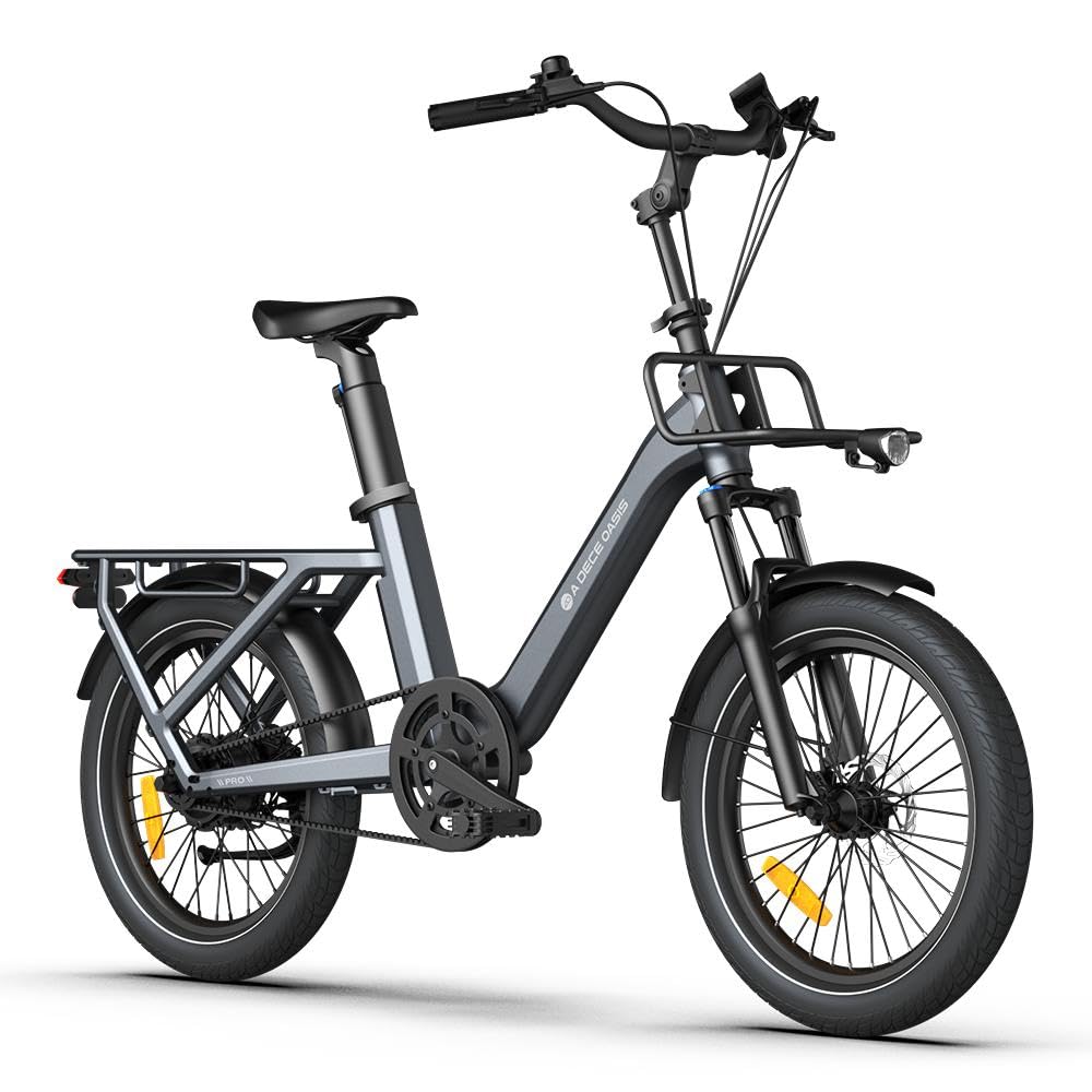 ADO E-Bike Air one Pro/Air one Ultra, Elektrofahrrad,BAFANG Motor,Riemenantrieb,Dual-Modus-Umschaltung,e Bike 20 Zoll, 2/3 Gang,ebike Damen/Herren (Air One Pro (2-Speed), Grau) Sport & Freizeit
