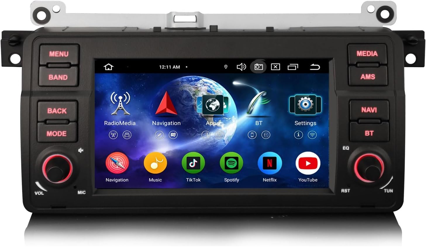 Erisin 7 pollici 8-Core 4GB+64GB Android 14 Autoradio Bluetooth GPS Navigazione per Ford Transit Galaxy Kuga C-Max S-Max Connect CarPlay senza fili Android Auto WiFi DSP DAB+ OBD2 USB FM RDS CD