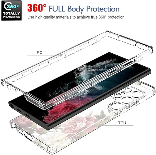 Miniatura 10 de Tothedu Funda para Samsung Galaxy S23 Ultra 5G, Samsung S23 Ultra con protector de pantalla de vidrio templado, funda protectora de cuerpo completo