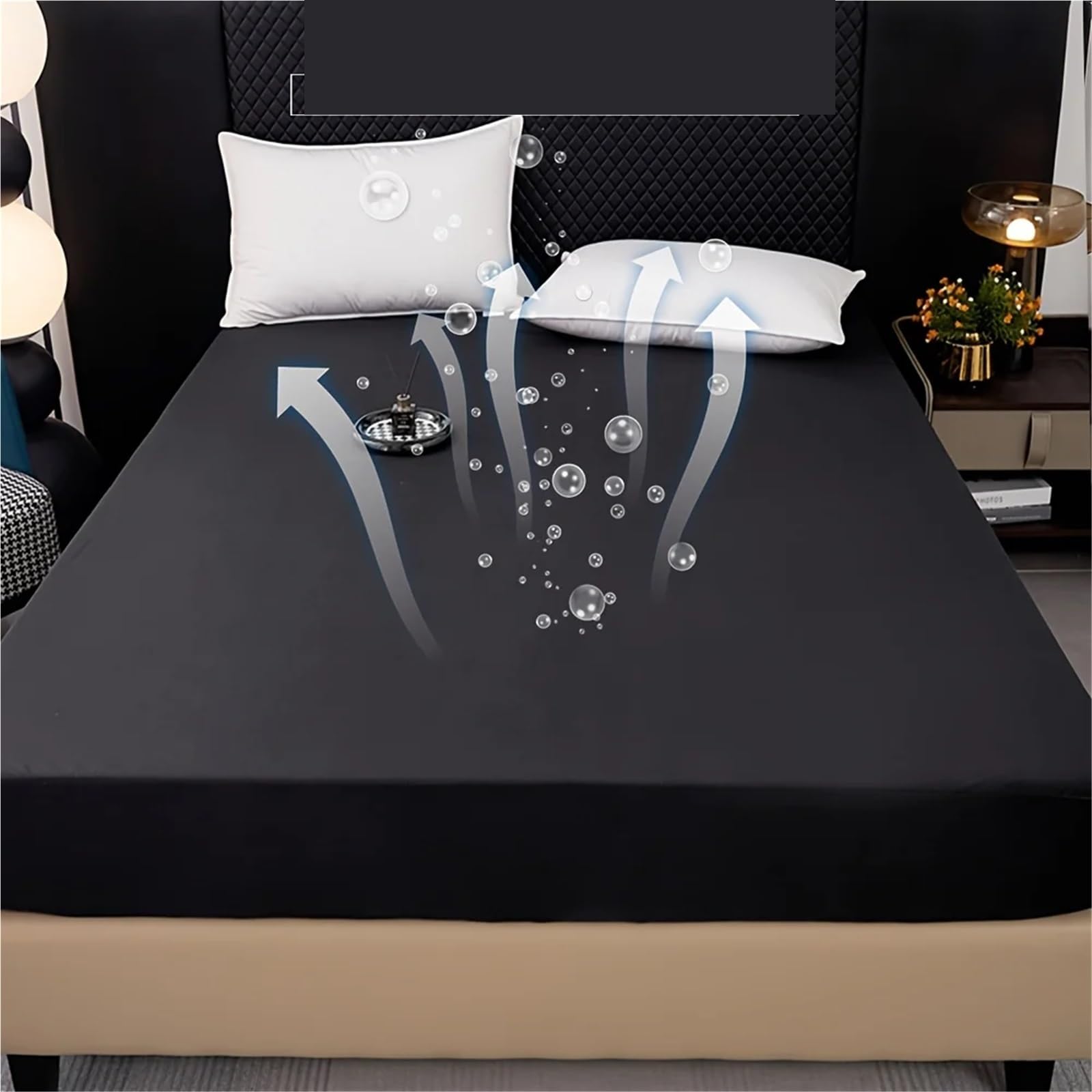 Funda de colchón Impermeable, Funda Protectora, Tela Suave, sin Almohada para ColchóN(Grey,200x220cm)