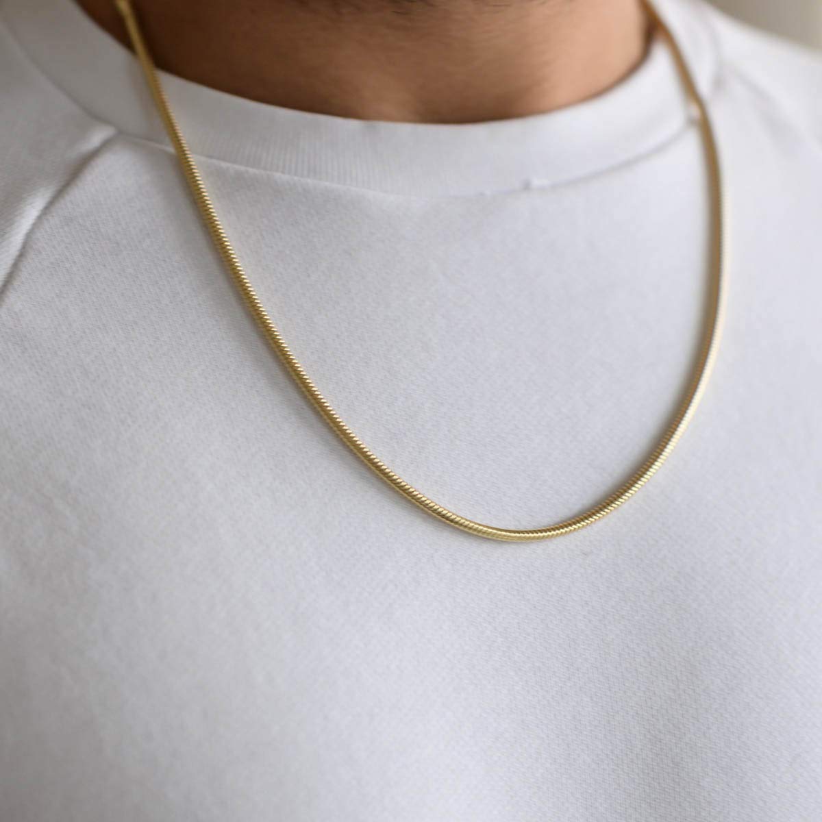 MATERIA 925 Silber Schlangenkette Gold - Damen Halskette Collier vergoldet 2,7mm in 40-80 cm + Box #K54