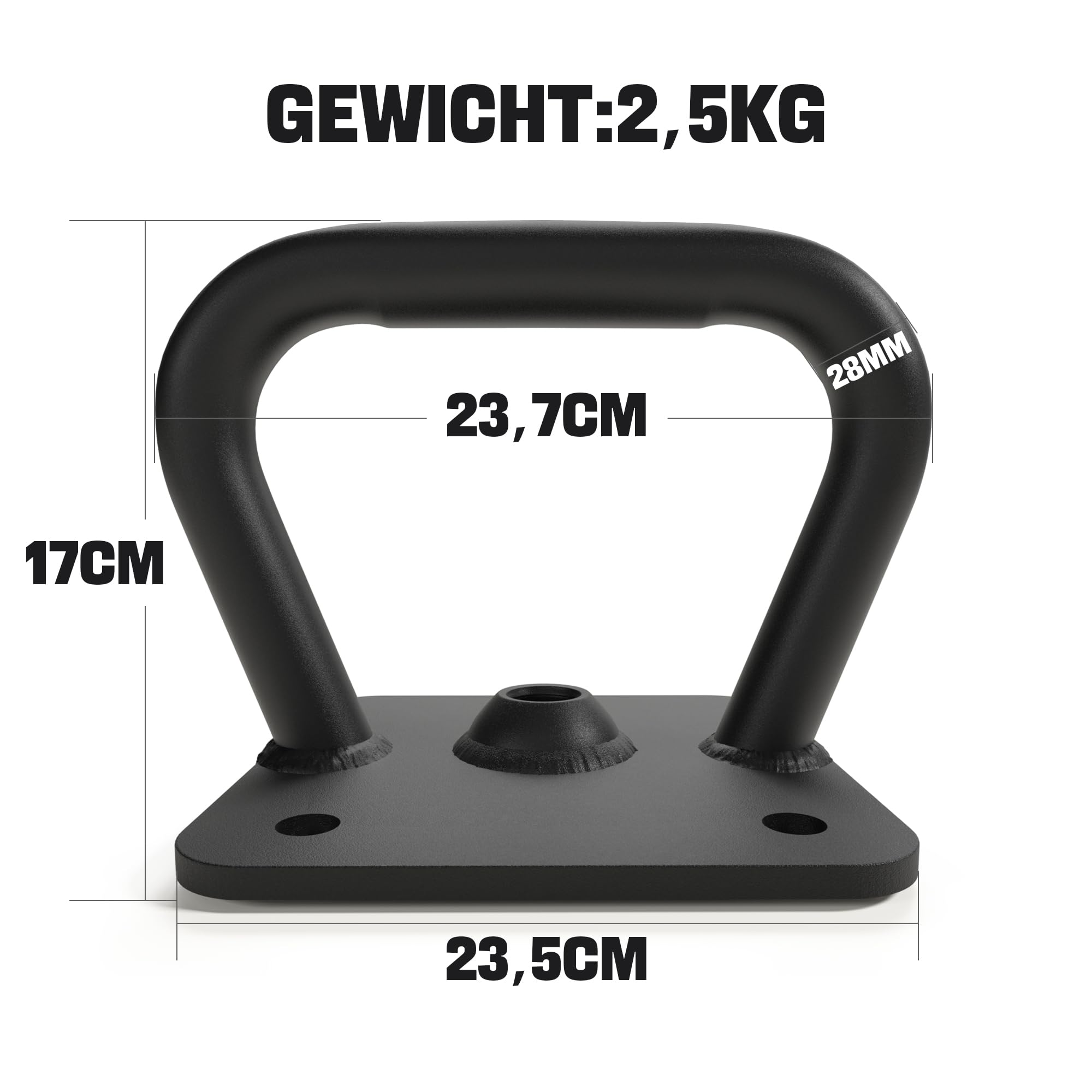 Eisenlink Stahl Kettlebell Griff 2,5kg - Kompatibel mit Eisenlink Quadratischen Gewichtsscheiben Einstellbar für Krafttraining Fitness Workout zu Hause