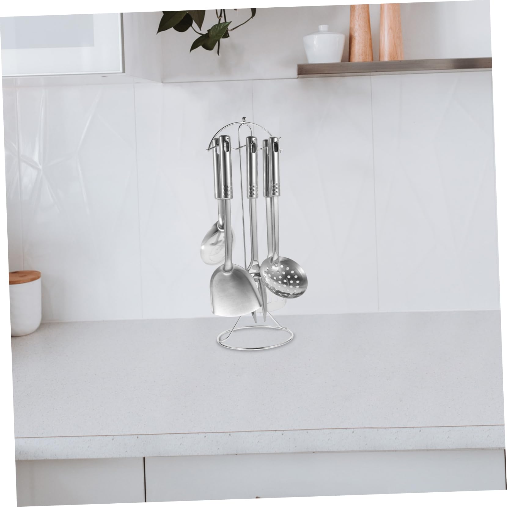 MAGICLULU Set di Utensili da Cucina in Acciaio Inossidabile 7 Pezzi Termoresistenti e Leggeri per Cottura e Preparazione Cucina Stile Casuale