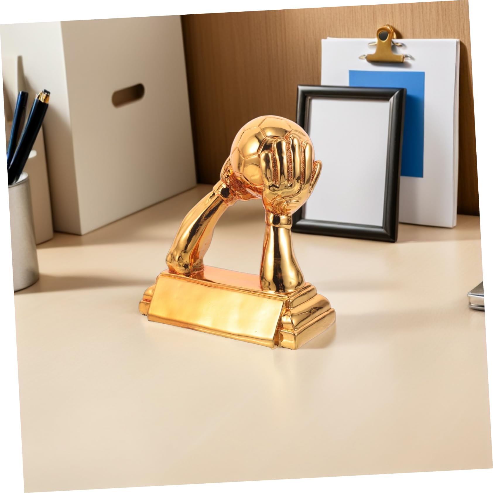 Alasum Resin Fußball Trophäe für Torwart Kleine Sportauszeichnung in Bronze Robustes Desktop Ehrenpreis für Torhüter für Fußballfans und Turniersieger