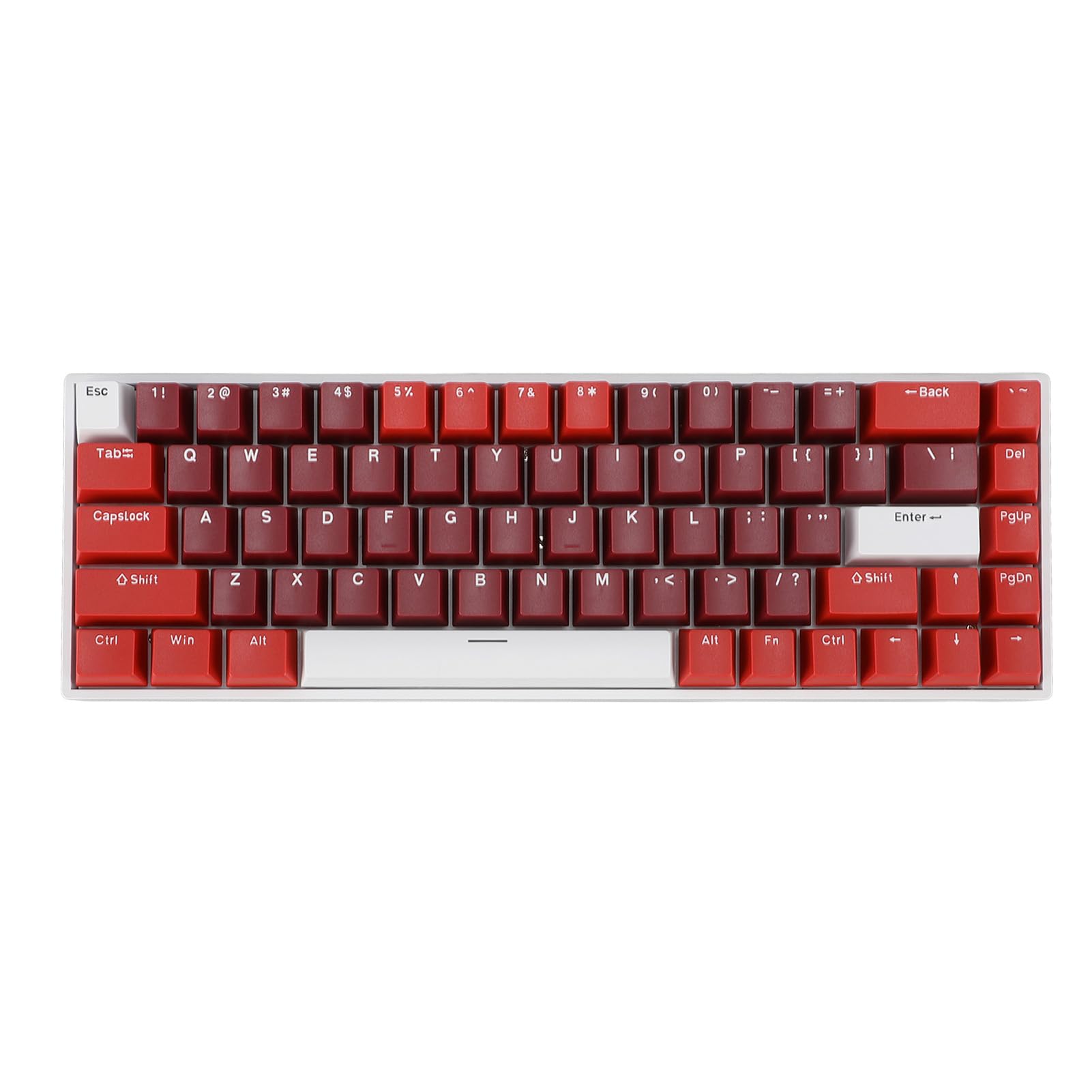 Bewinner Teclado Mecánico con Cable de 68 Teclas, Teclado Mecánico para Juegos Retroiluminado RGB con Interruptor Rojo, Ergonómico para Computadora con Puerto USB, Cable Tipo C, Múltiples