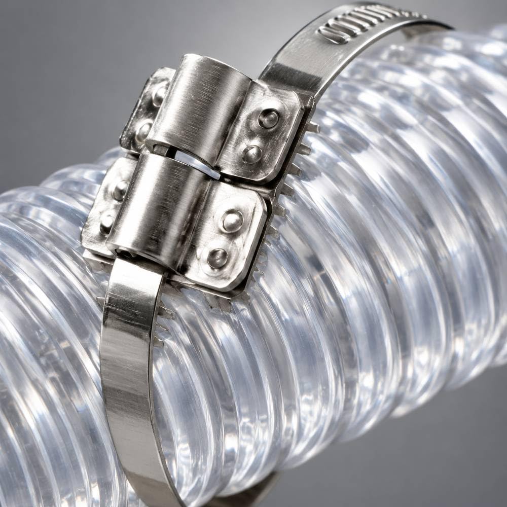 Fascette stringitubo 40-60 mm per officina, acciaio inox 304, 5 pezzi