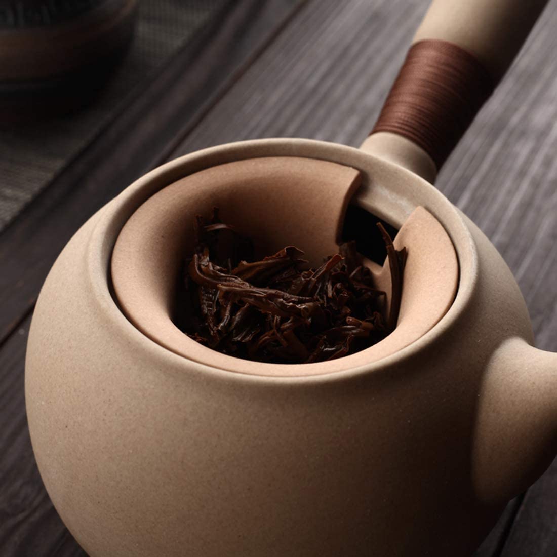 Dzbanki, Ceramiczny czajniczek 750 ml boczny uchwyt z zaparzaczem do parzenia luźnej herbaty liściastej akcesoria domowe prezent Bezpieczny Dzbanek do Herbaty