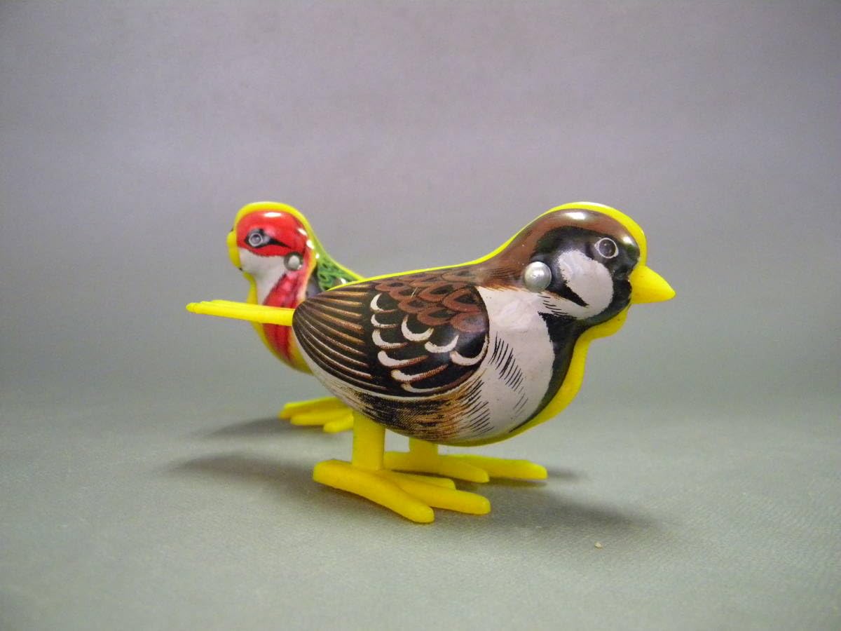 Amazon.co.jp: 当時物 日本製ブリキ 小鳥 セキセイインコ すずめ