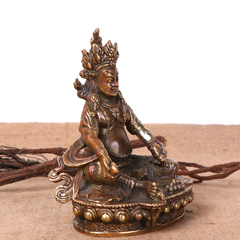 Estatua de Buda de latón Escultura Metal Sala de Estudio Decoración Artesanía Regalo-A_12 * 7 * 14 CM