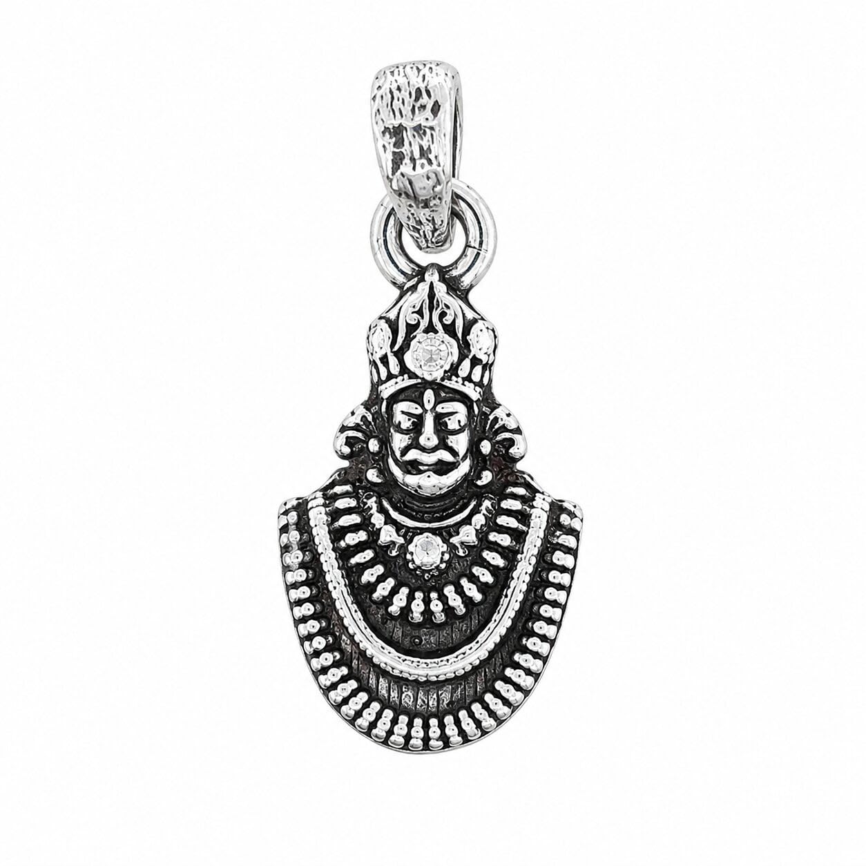sahiba gems 925 Silver/Pure Chandi Lord Khatu Shyam Baba Khatu Naresh Lokcet Pendant For EveryOne I With Black Cotton Thread ~ 2.200 Grams-picture-27
