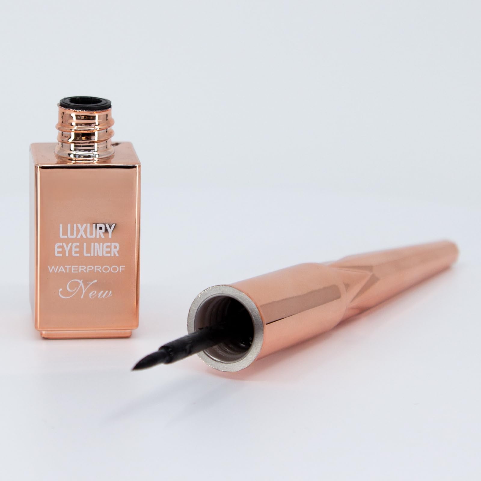 4 Beauty Luxury Waterproof Blackest Black Satin Finish Liquid Eyeliner Stay All Day Makeup Precision Liner Long Lasting