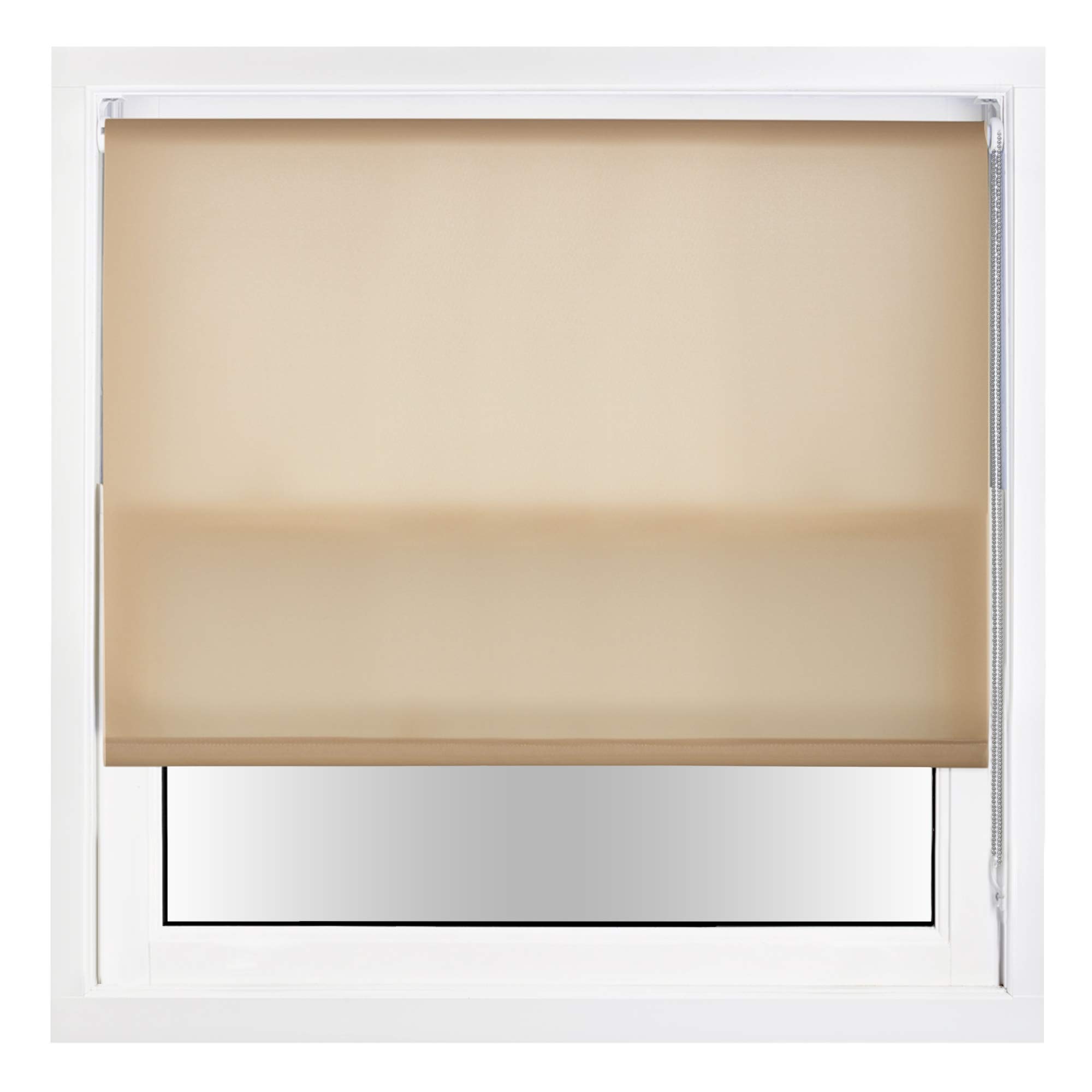 FURNISHED Daylight Roller Blinds with Metal Fittings, Trimmable - Cappuccino, 235W x 210H cm