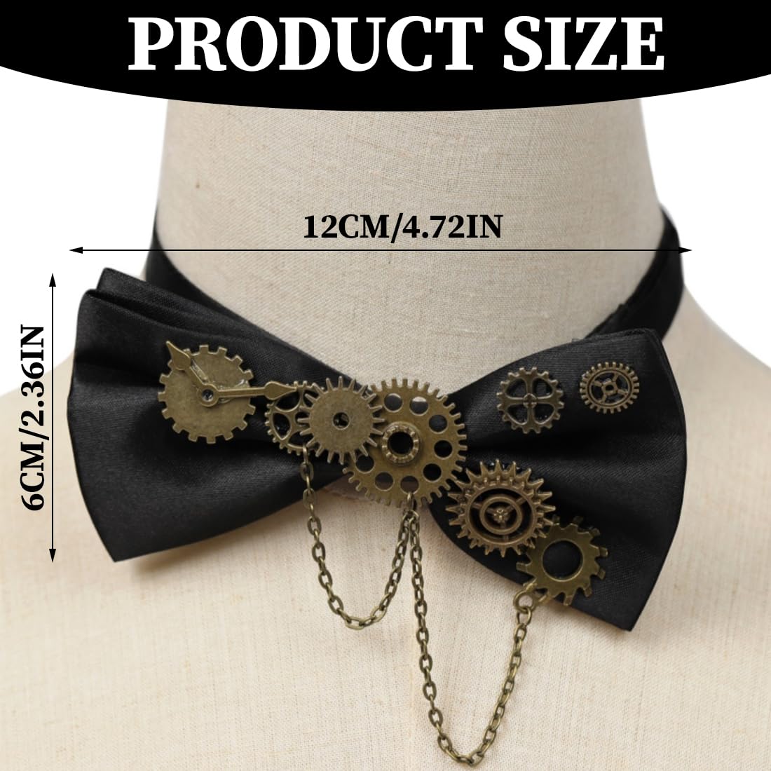 OIXYEY Papillon Steampunk da uomo Ingranaggi retrò Cravatta vintage Papillon Ingranaggi Cosplay Steampunk Accessori