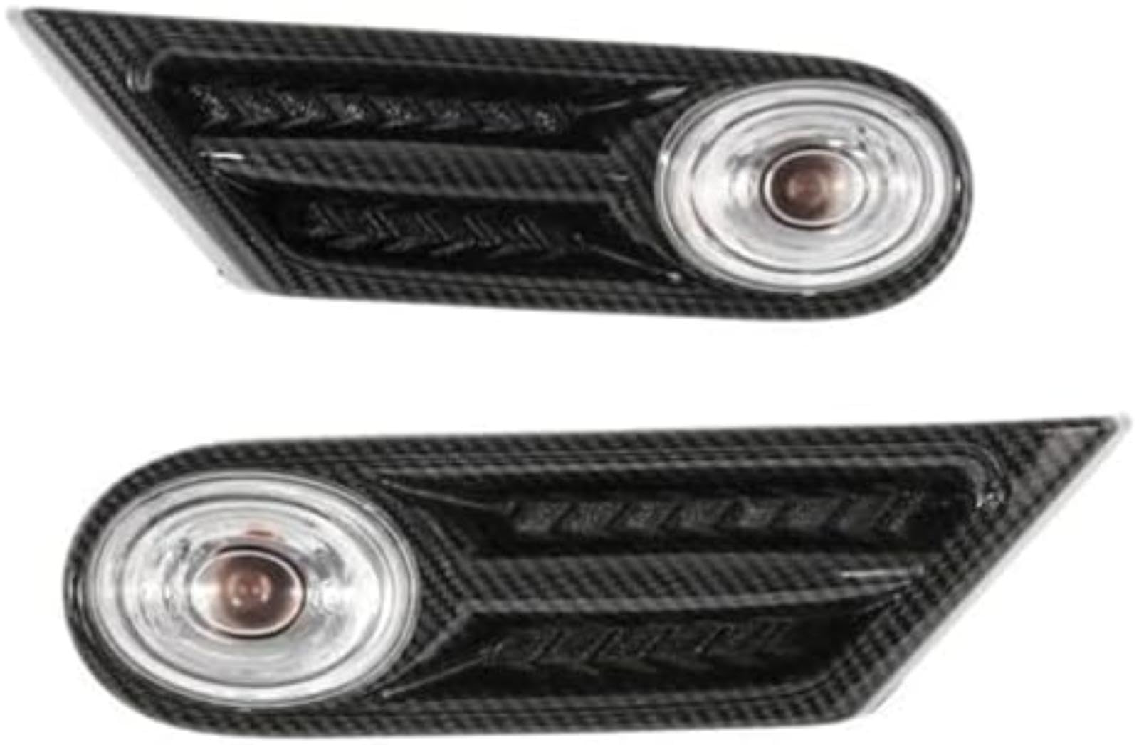 Dla BMW, dla Cooper R56 R57 R58 R59 2011-2017 włączony kierunkowskaz boczny kierunkowskaz w lusterku 63137260202 63137260201 Lampka kontrolna lusterka bocznego (Carbon Black Cover)