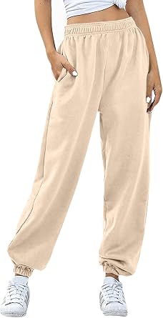 Love My Fashions Women's Joggers Plain Gym Sport Sweatpants Winters Tracksuit Jogging Bottoms Casual Baggy Pants Elastic Waist Cuffed Trousers with Pockets