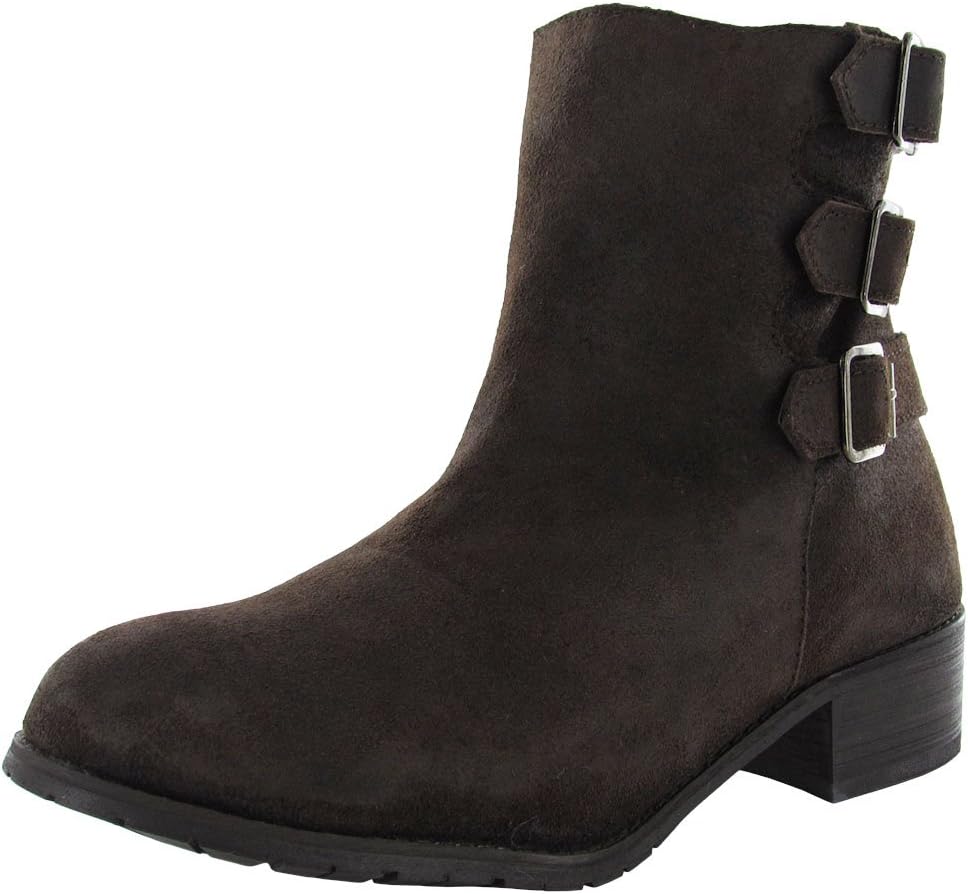 BooRoo Womens Jules Wool Lined Suede Ankle Boot Shoe, Brown, US 8
