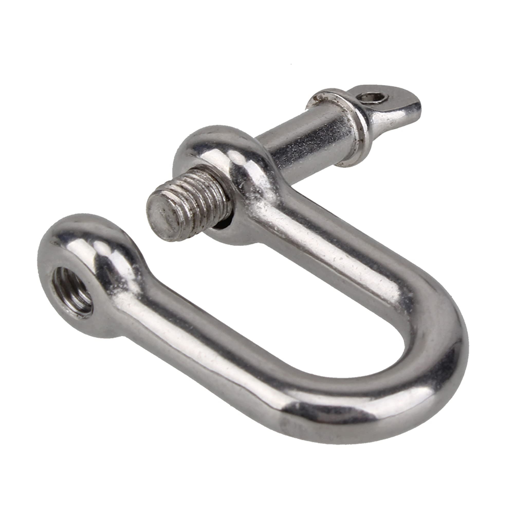 BQLZR BQLZR Silver Chain D Rigging Shackle for Boat 1/4" 304 Stainless Steel Dee Type Pack of 2 1