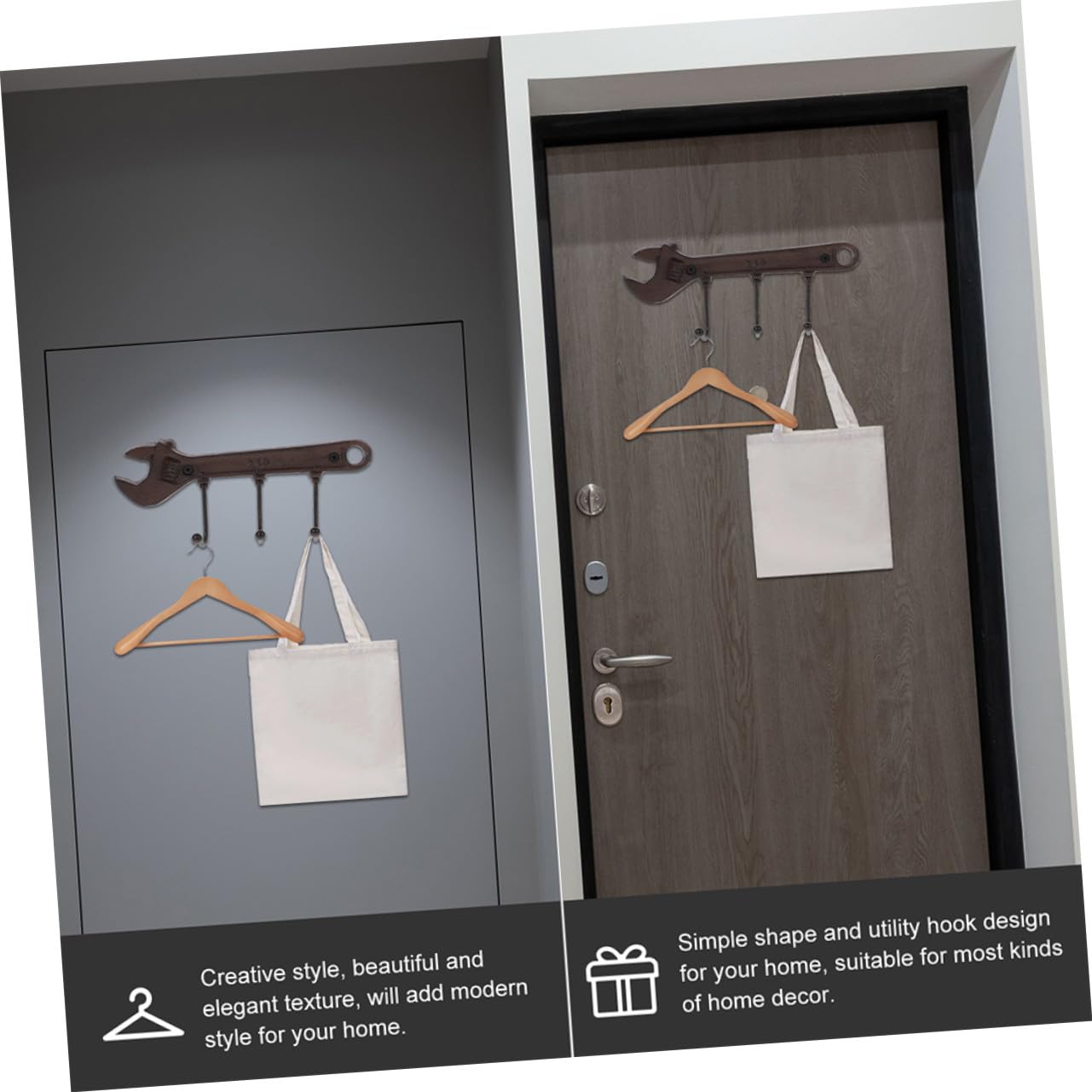 ABOOFAN 2pezzi Gancio da Parete Retrò Appendiabiti per Cappelli in Ferro Gancio per Cappelli da Bagno Carico Pesante Ganci Decorativi Multiuso per Casa Cucina Soggiorno