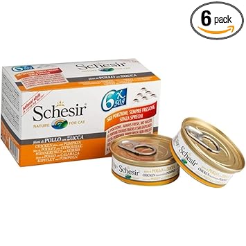 Schesir Chicken Fillets with Pumpkin Wet Cat Food - (6x50g)